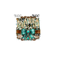 single decal mama with teal bow