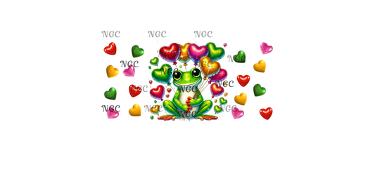16oz wrap frog with heart balloons