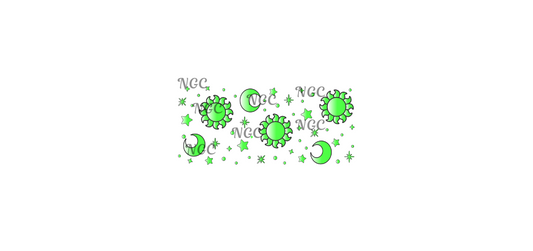 16 oz wrap neon green moons sun