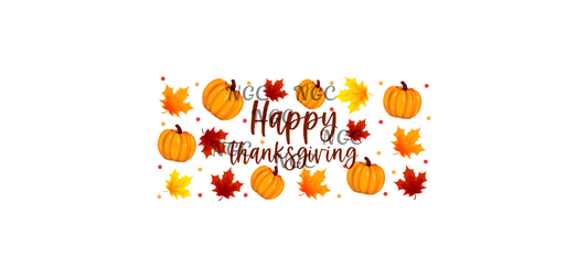 16oz happy thanksgiving with leaves