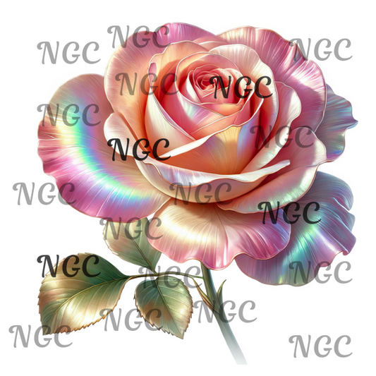 single decal single peach pink chrome rose
