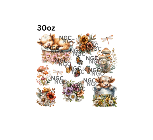 30oz cows and flowers