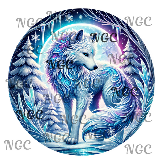 single decal winter wolf