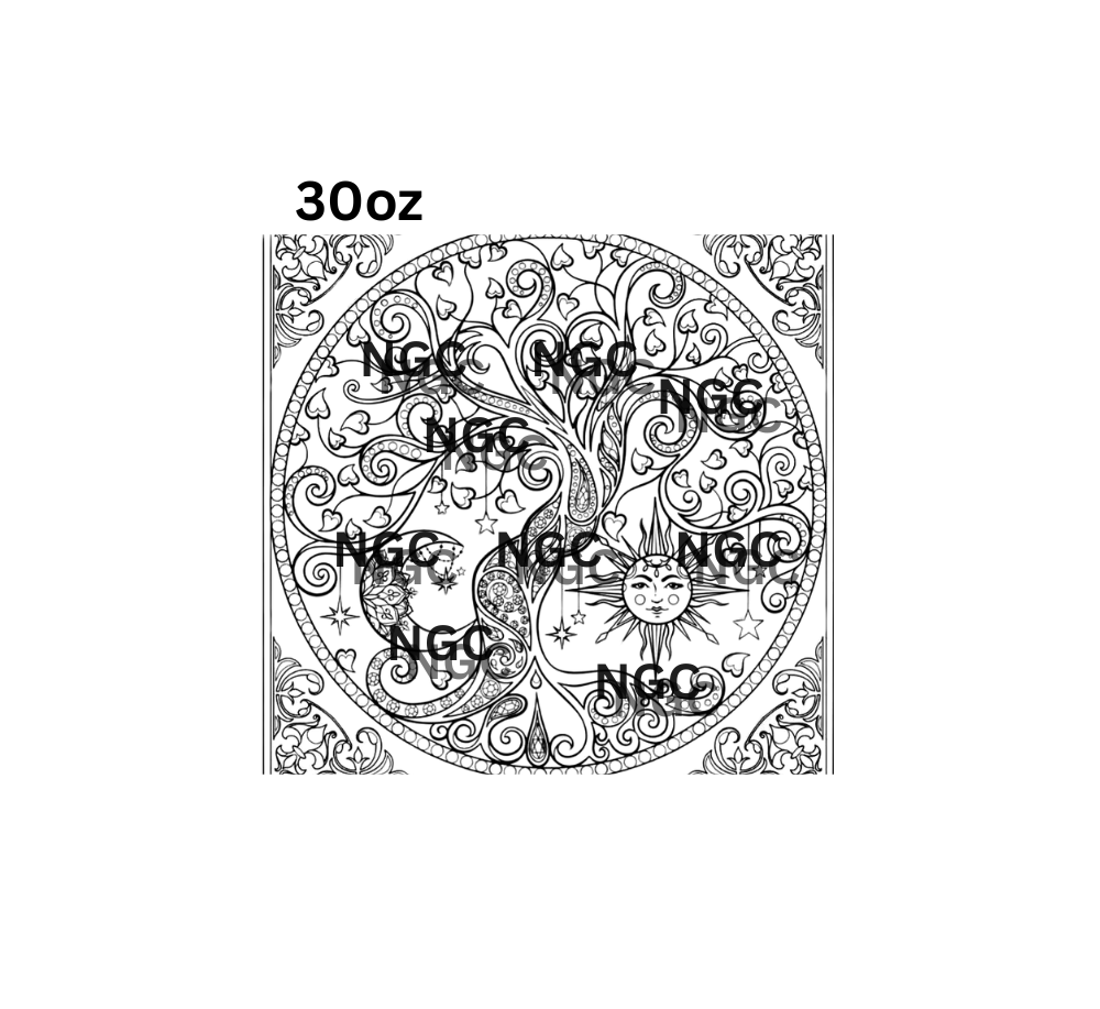 30oz tree sun tooled outline