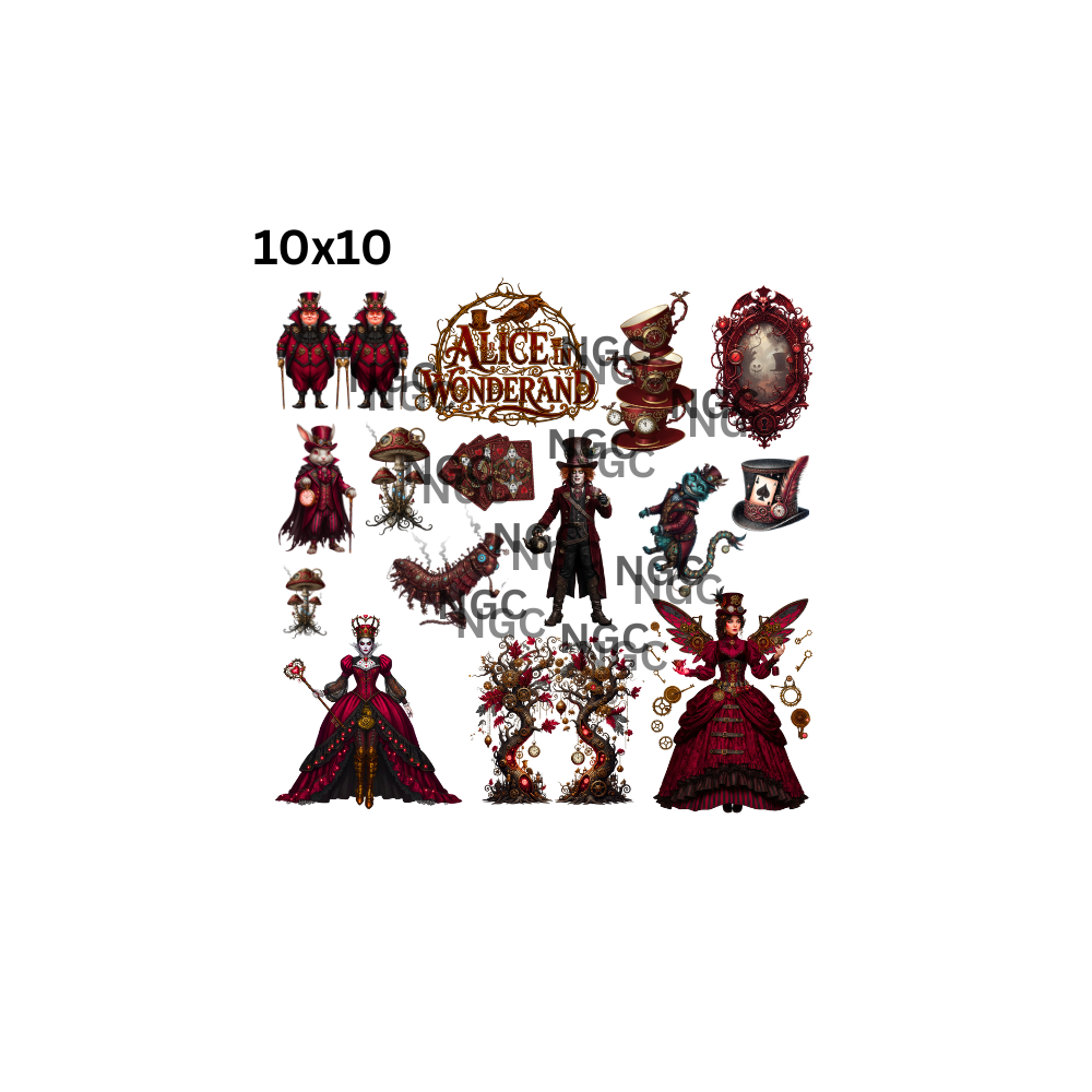 10x10 gothic red steampunk Alice