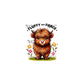 decal fluffy and fierce cow