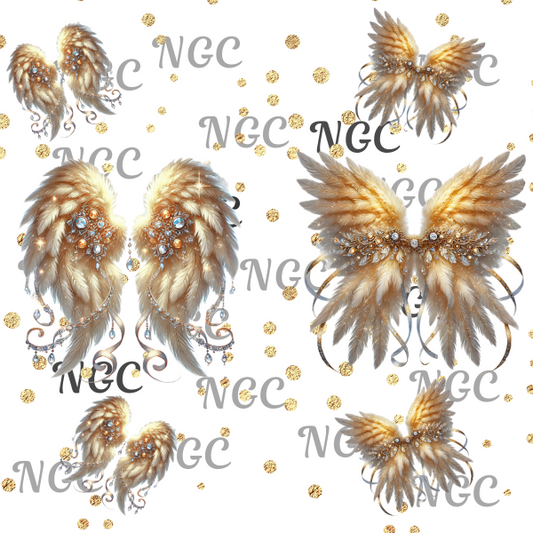 single decal  gold wings