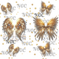 single decal  gold wings