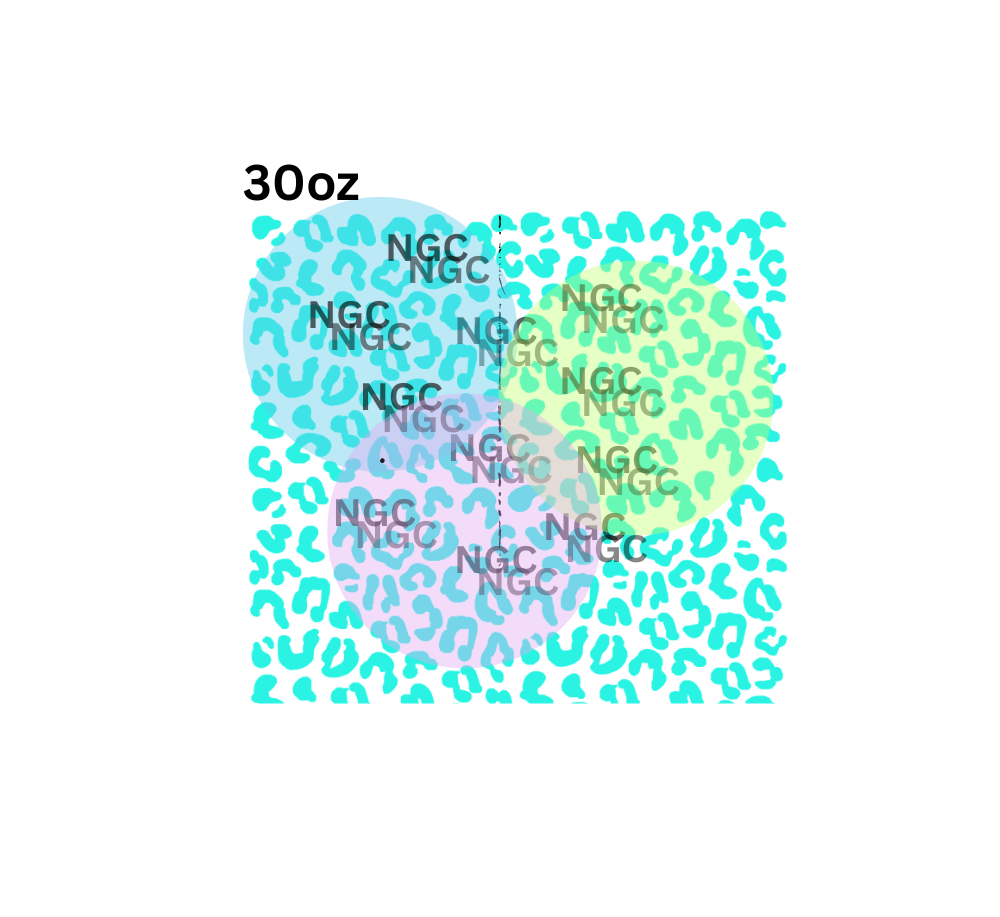 30oz turquoise lepoard spots
