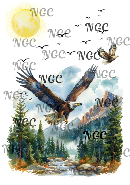 A5 Notebook eagle mountain scene