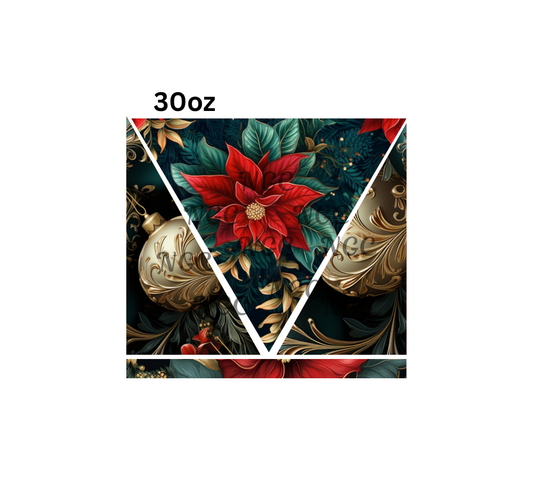 30oz pointsettias V split with band