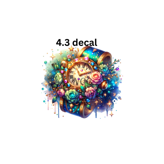 decal watch with flowers