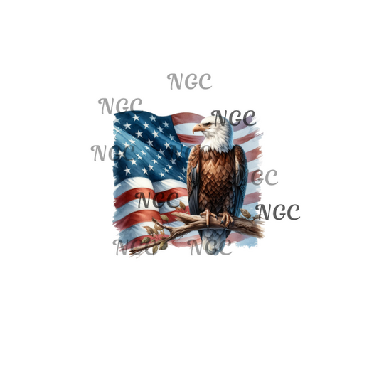 single decal perched american eagle
