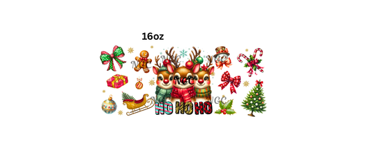 16oz ho ho ho deer christmas