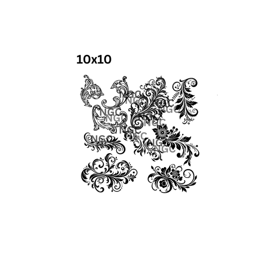 10x10 filigree pieces