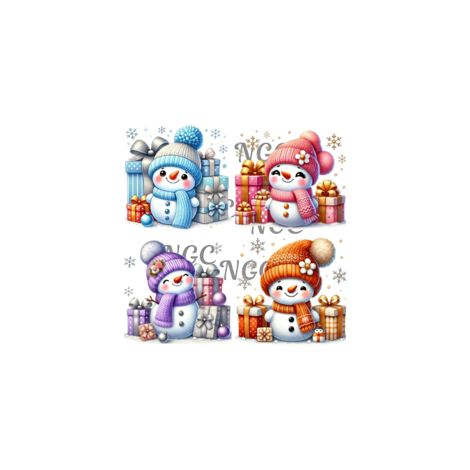 decal 4 snowmen set1 christmas