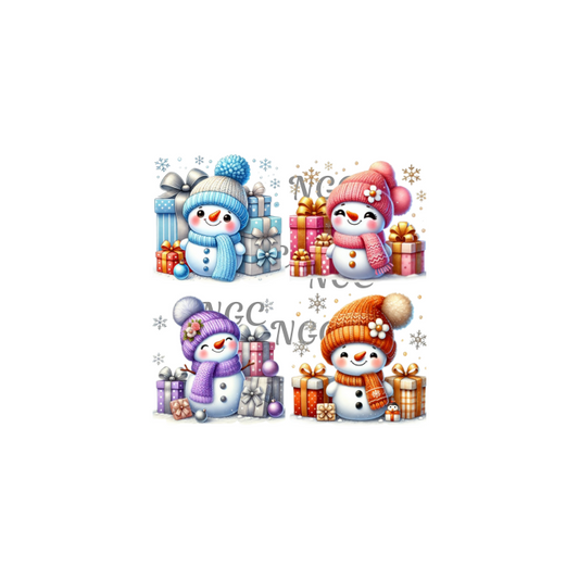 decal 4 snowmen set1 christmas