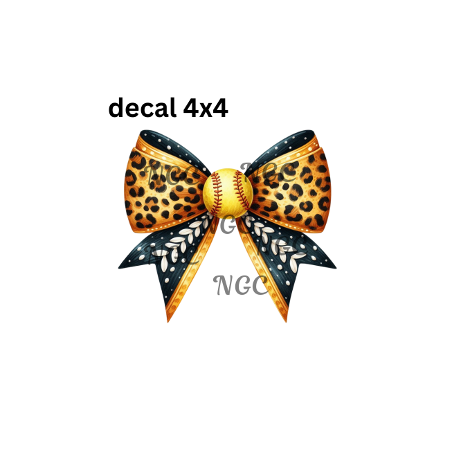 decal leopard softball bow