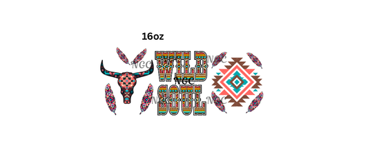 16oz wild soul with cow skull