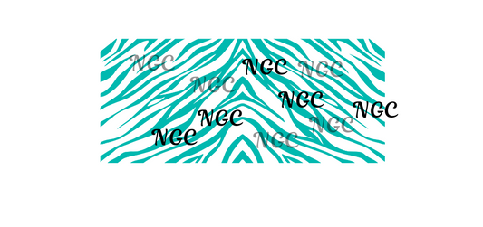 16 oz wrap teal zebra stripes