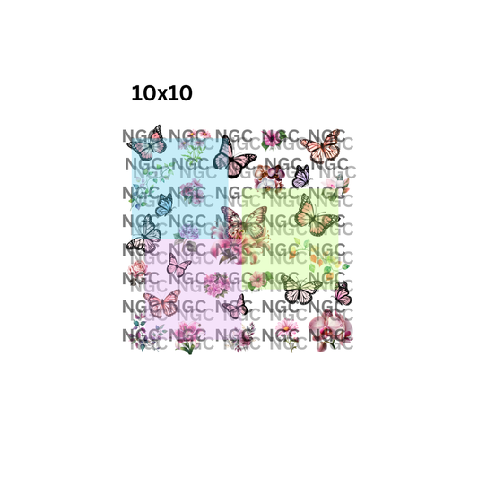 10x10 florals butterfly
