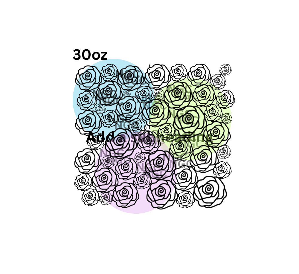 30oz black roses outline