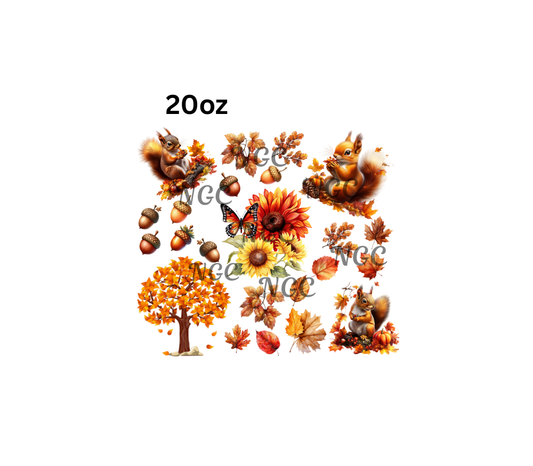 20oz fall squirrel with leaves