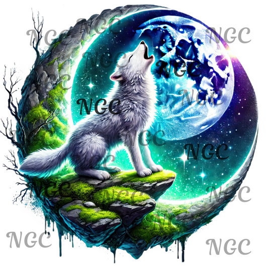 single decal howling wolf