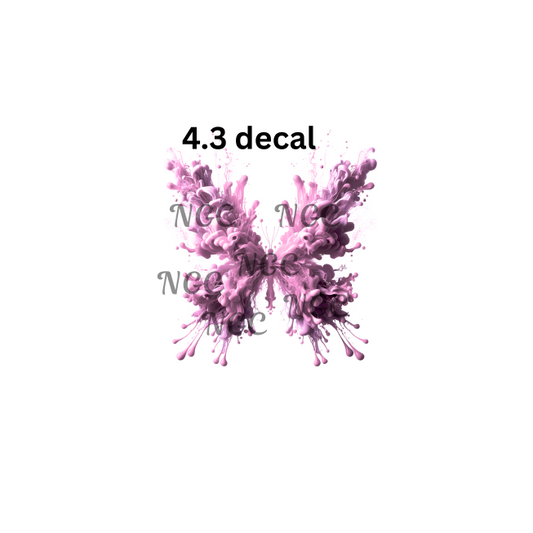 decal light pink smokey splatter butterfly