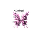 decal light pink smokey splatter butterfly