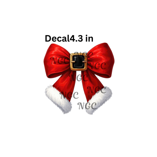 decal christmas santa belt buckle bow