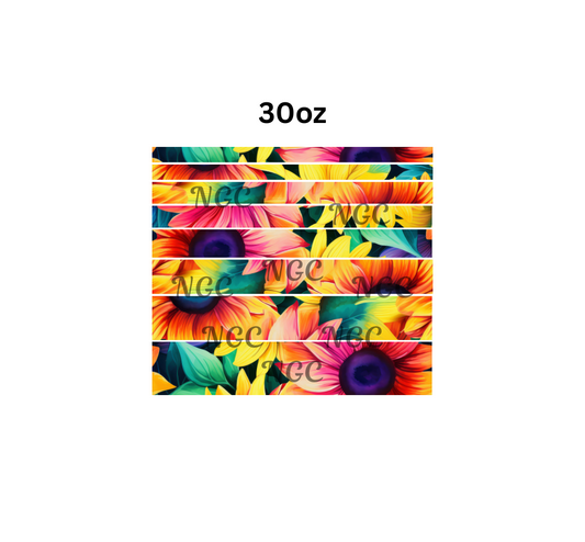 30oz colorful sunflower band sheet