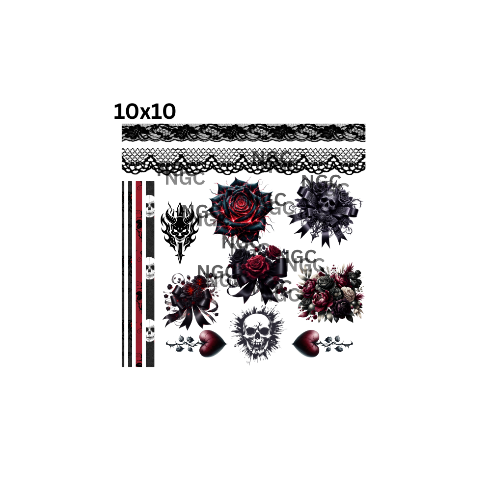 10x10 gothic rose bows