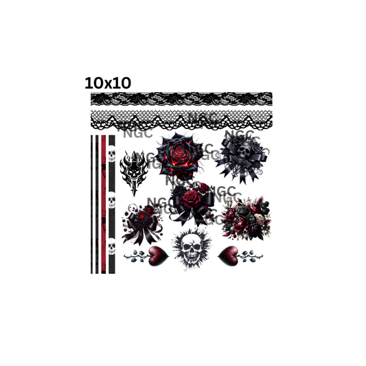10x10 gothic rose bows