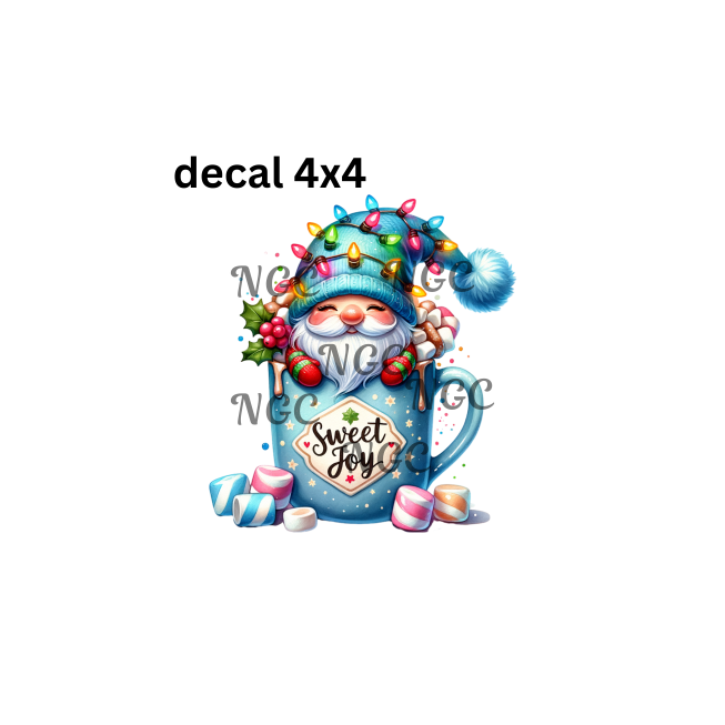 decal sweet joy christmas gnome
