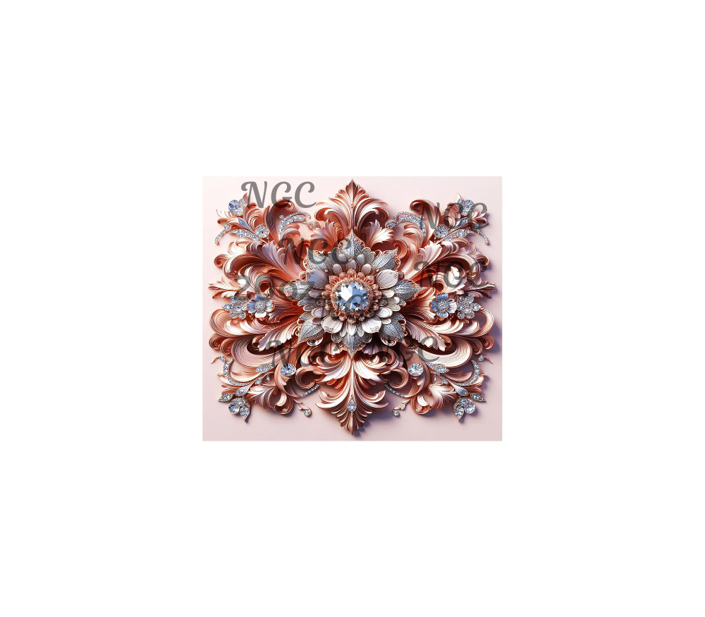20oz 3d fancy gemstone peach pink