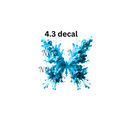 decal light blue smokey splatter butterfly