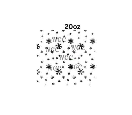 20oz snowflakes black