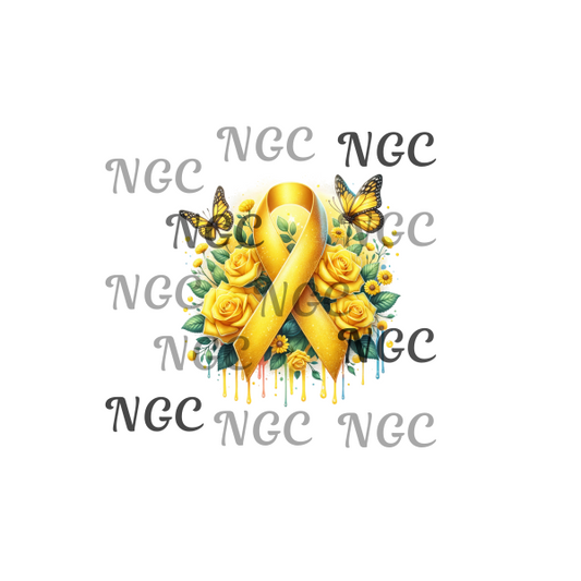 single decal awareness ribbon yellow