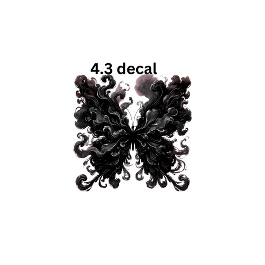 decal black smokey butterfly