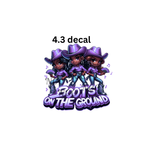 decal melanin girls in purple boots on the ground