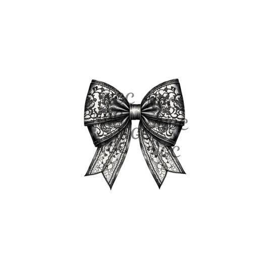 decal bow black lace