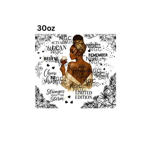 30oz melanin woman with wine black brown