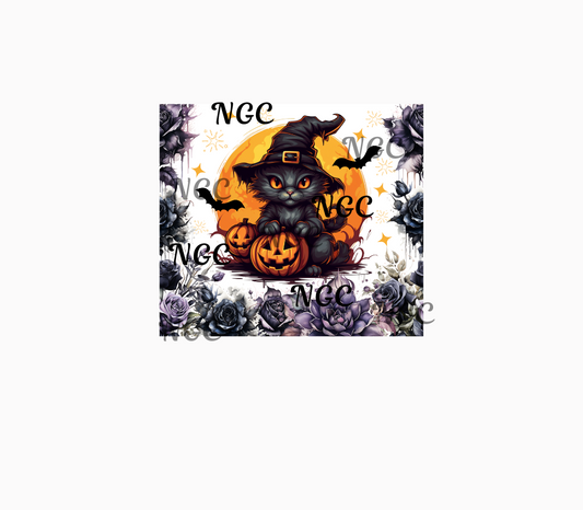 20oz wrap halloween black cat