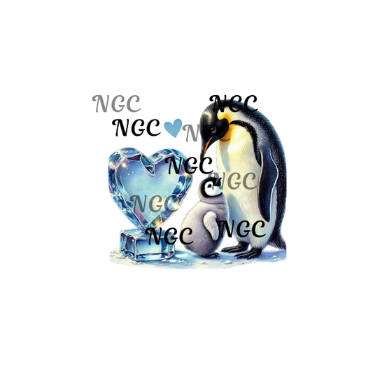 single decal penguin heart