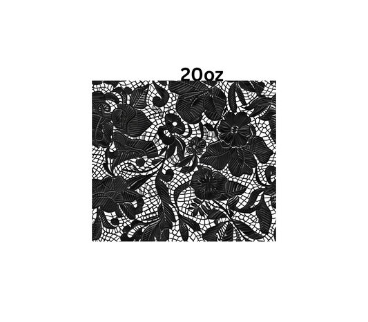 20oz black lace leaves