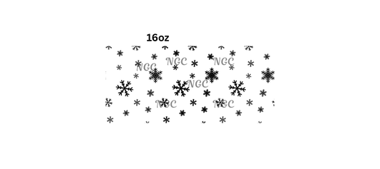 16oz snowflakes black