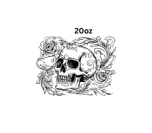 20oz tooled skull outline