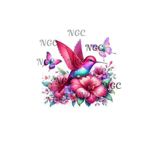 single decal hummingbird ruby red