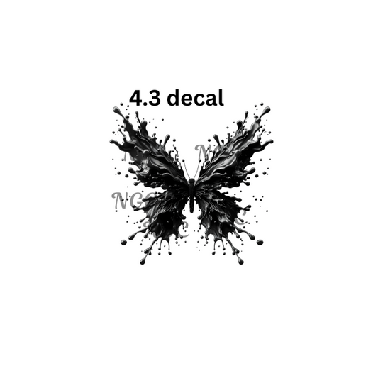 decal black splatter butterfly